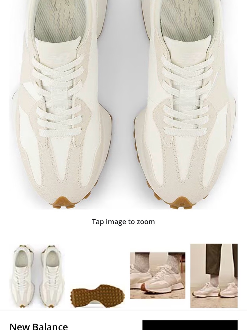 New Balance Cream & Gum Women's 327 Lifestyle Sneakers NWOB - Picture 6 of 11